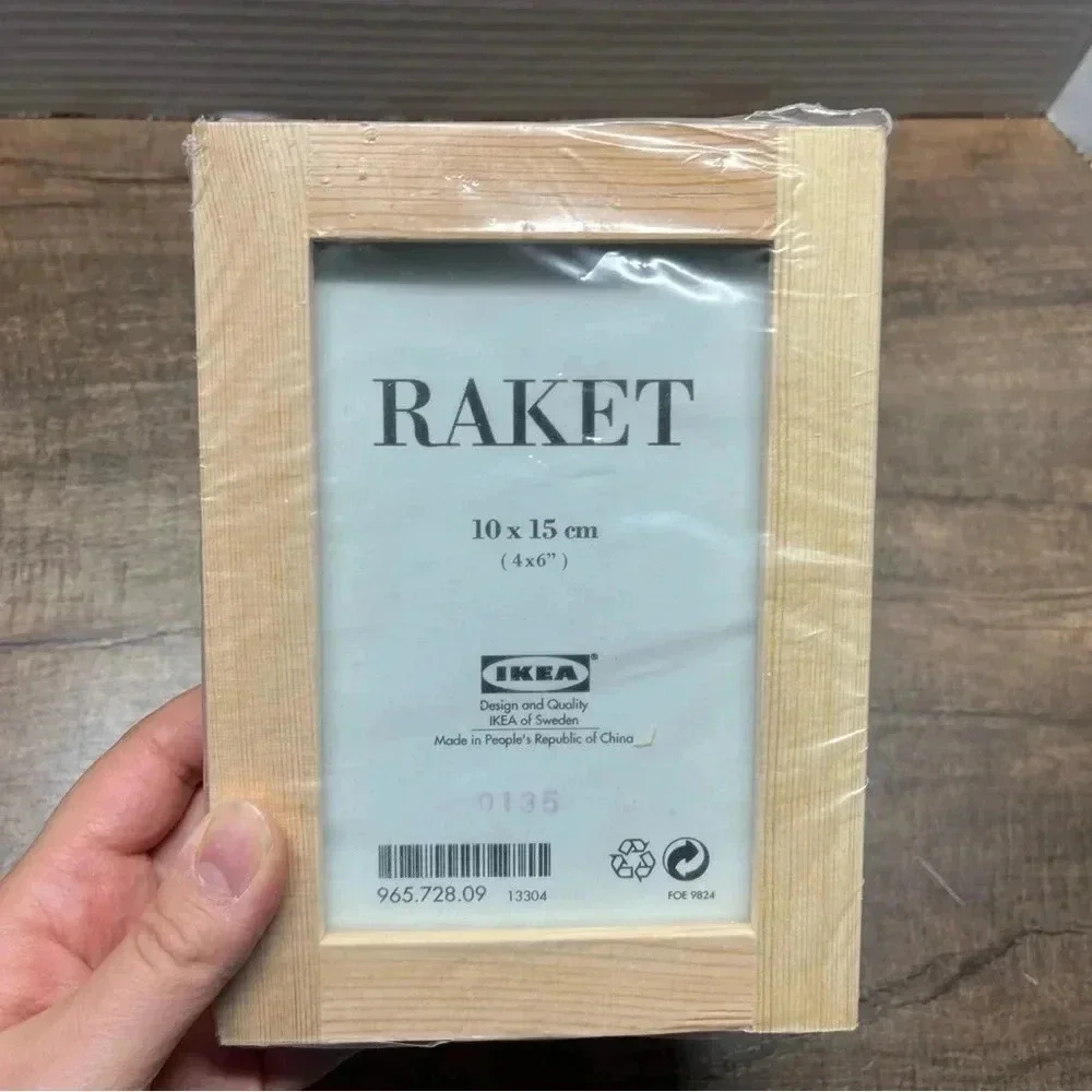 Set (3) IKEA Wood PHOTO FRAMES Unfinished 10x15cm Raket Project Craft Pack NEW